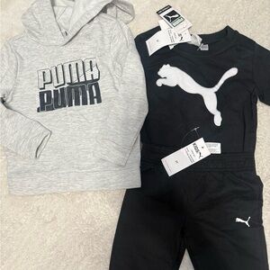 Puma Kids Gray Sweatshirt and Black Pants Set size 2t